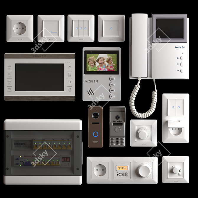 Falcon Legrand Home Electronics Set: Video Doorbells & More 3D model image 1