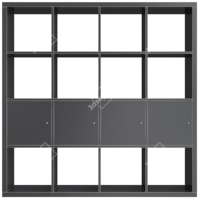 Ikea Kallax Set: Versatile White Shelving Solution 3D model image 2