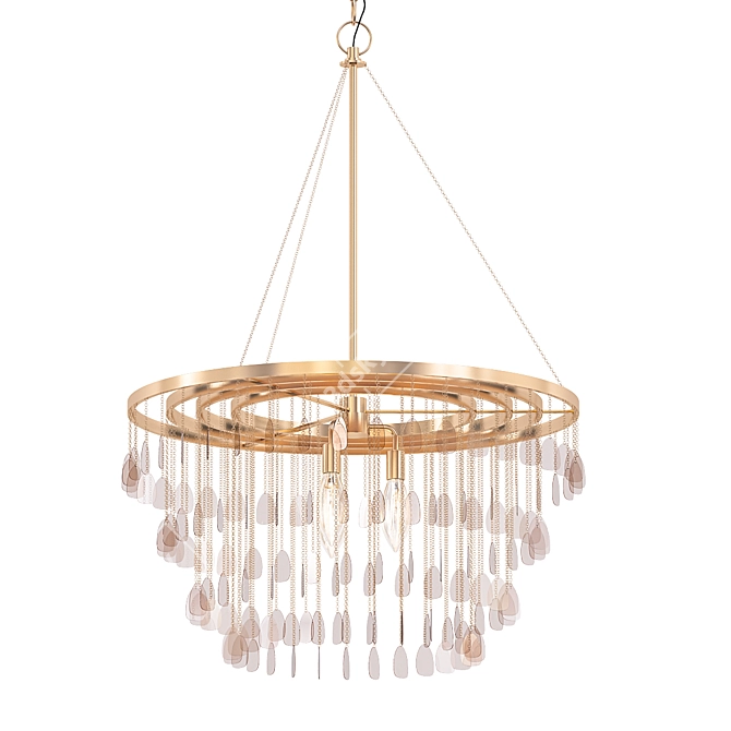 Elegant Camille Quartz Chandelier 3D model image 1