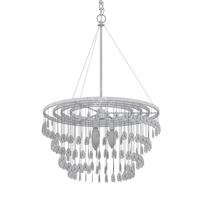 Elegant Camille Quartz Chandelier 3D model image 2