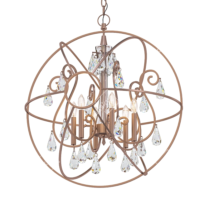 Glimmering Crystal Sphere Chandelier 3D model image 1