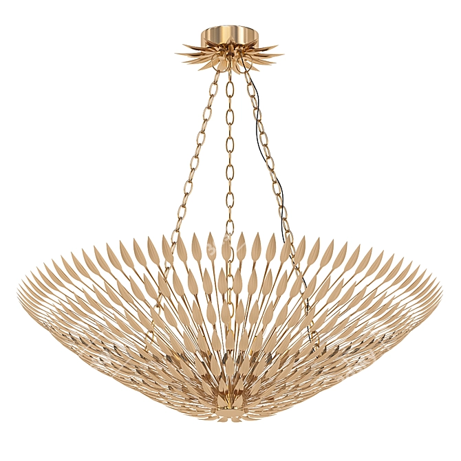 Elegant 8-Light Broche Chandelier 3D model image 1