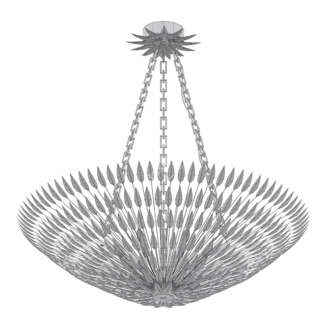Elegant 8-Light Broche Chandelier 3D model image 2