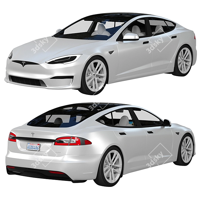 Tesla Model S 2021: Revamped Design, Enhanced Performance 3D model image 1