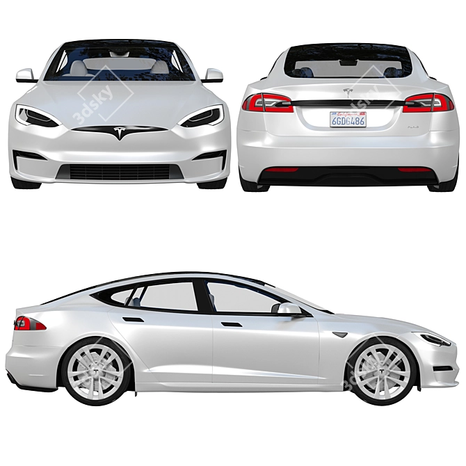 Tesla Model S 2021: Revamped Design, Enhanced Performance 3D model image 2