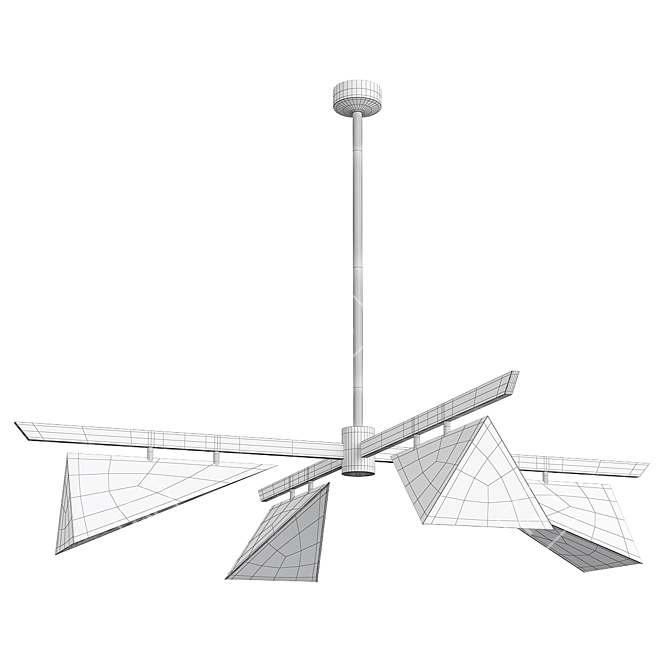Elegant Kite Chandelier 3D model image 2