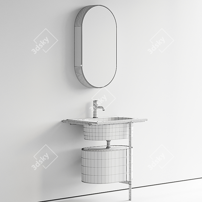 Ceramica Cielo Kyros Vanity Set 3D model image 5