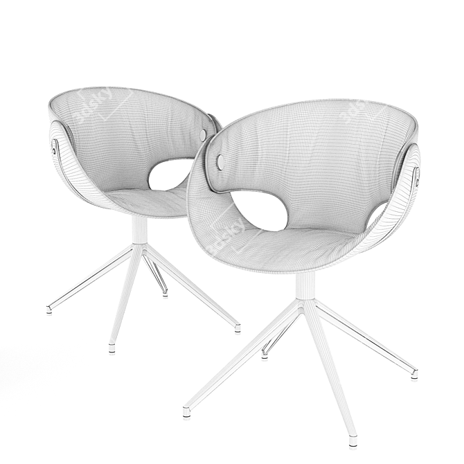 Sleek Fl@t Soft Swivel Chair 3D model image 1