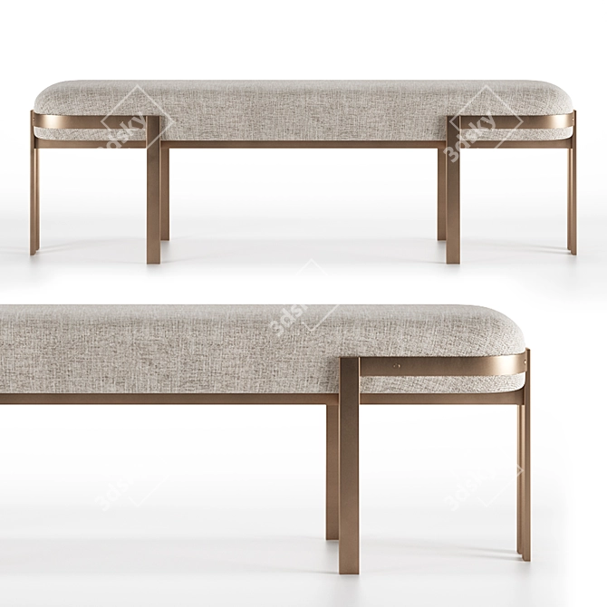 Sleek Kelly Wearstler Bench 3D model image 1