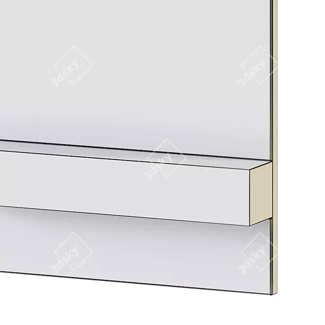 Rustic Wood Shelf Mirror - Clear Home Design 3D model image 3