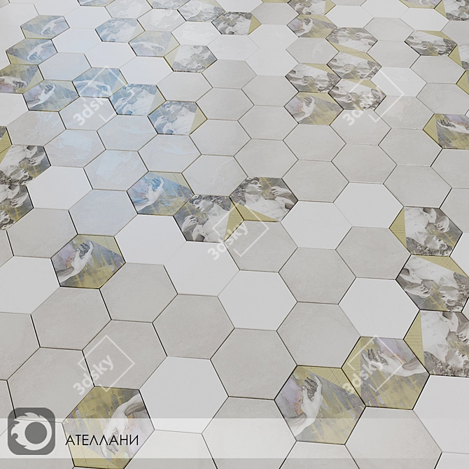 Atellani Matte Wall Tiles - 20x23.1: Perfect for Any Space 3D model image 4