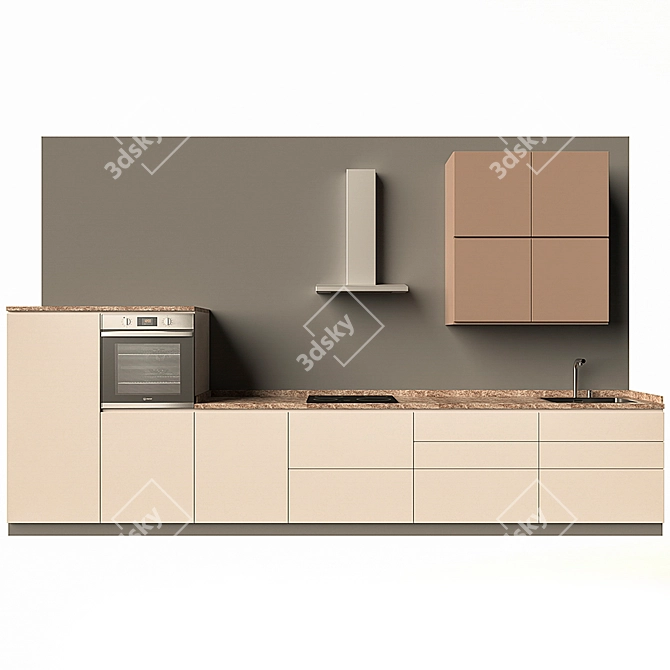 Modern Built-In Kitchen Appliance 3D model image 1