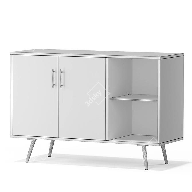 Sleek Mid-Century Theo Modern 3D model image 2