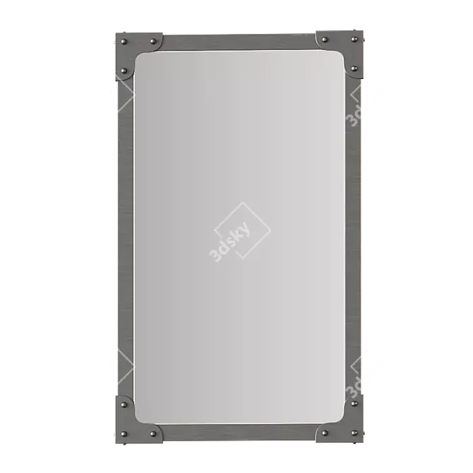 Industrial Chic Nickel Mirror 3D model image 1