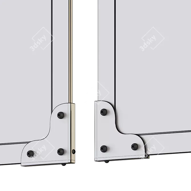 Industrial Chic Nickel Mirror 3D model image 4