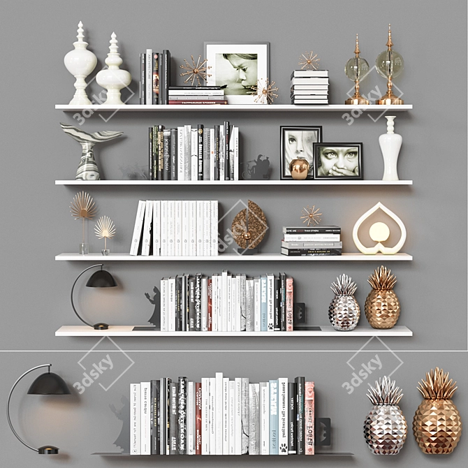 14 Shelves: Versatile Storage Solution 3D model image 3