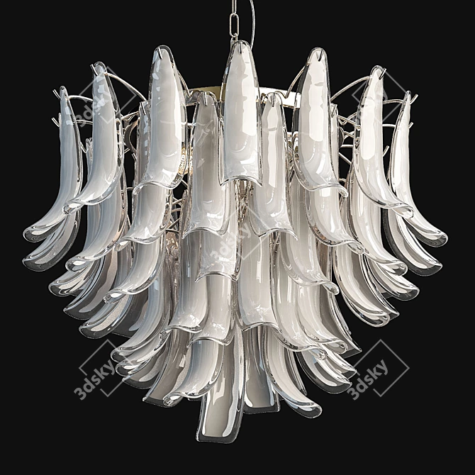 Mazzega Murano Pink Lattimo Chandelier 3D model image 1