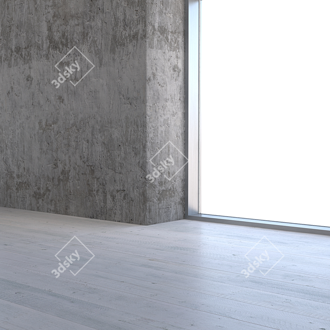 Seamless Gray Plaster Texture 3D model image 3