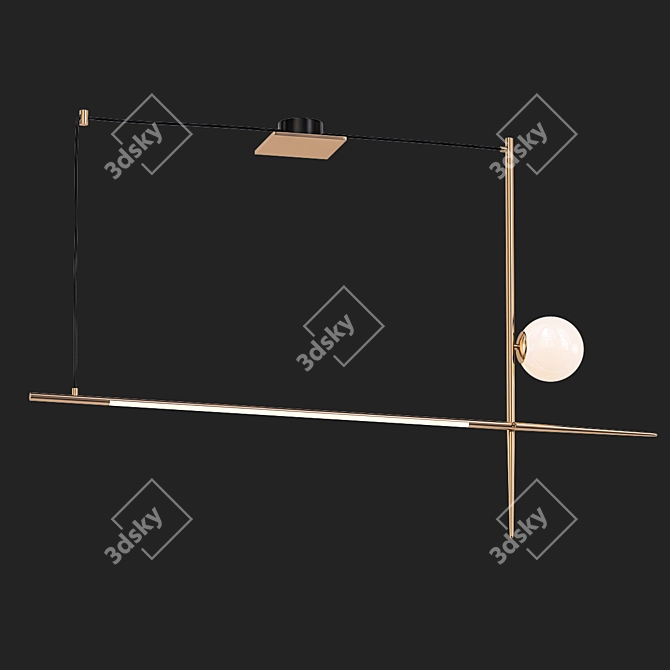 Elegant Spear Ceiling Light 3D model image 2