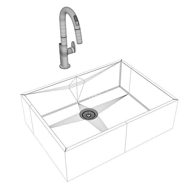 Wave of Innovation: Beale Faucet and Farmhouse Sink 3D model image 3