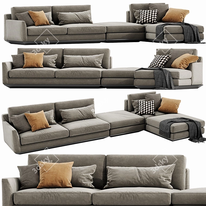 Horn Ellington Modern Sectional Sofa 3D model image 3