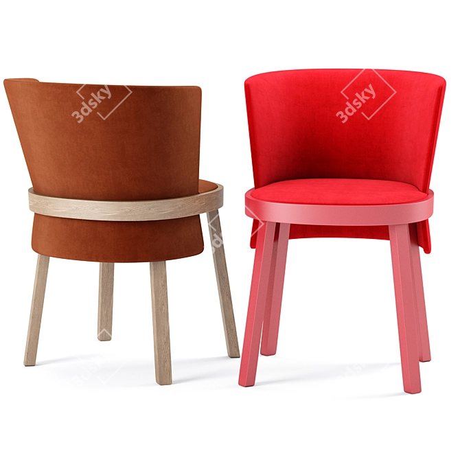 Sleek Obi Side Chair: Stylish, Versatile, and Comfortable 3D model image 4