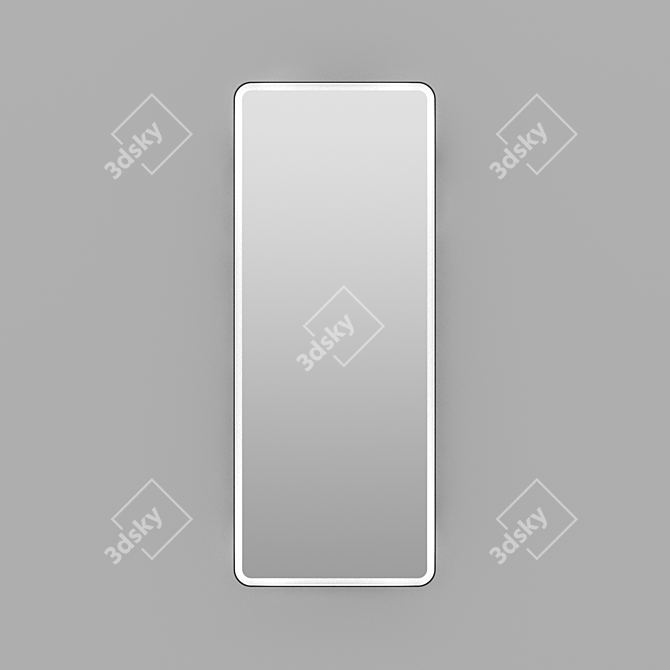 Modern Rectangular Mirror with Bright Iron Illumination 3D model image 3