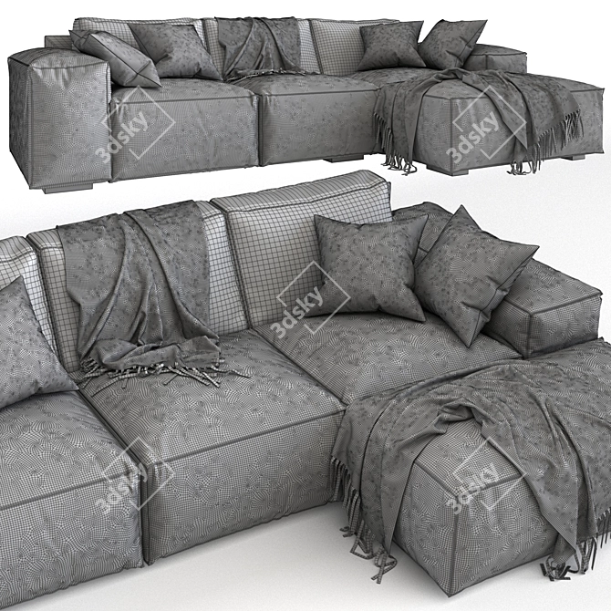 Sleek Modern Sacai Sofa 3D model image 3