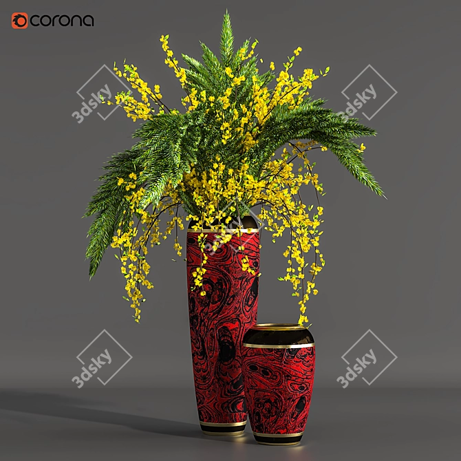 Elegance in Bloom: Flower Pot 05 3D model image 1