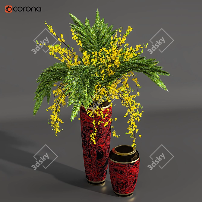 Elegance in Bloom: Flower Pot 05 3D model image 2