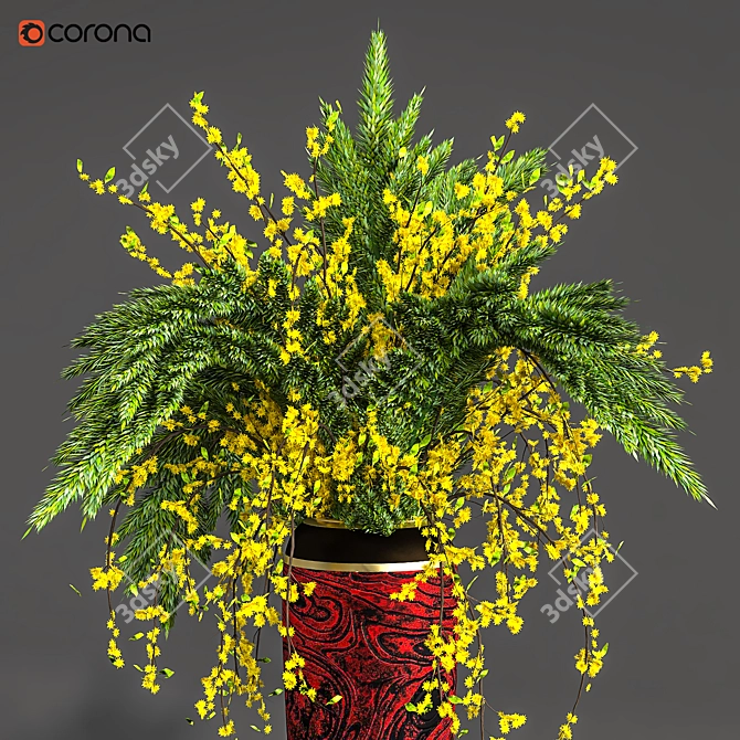 Elegance in Bloom: Flower Pot 05 3D model image 3