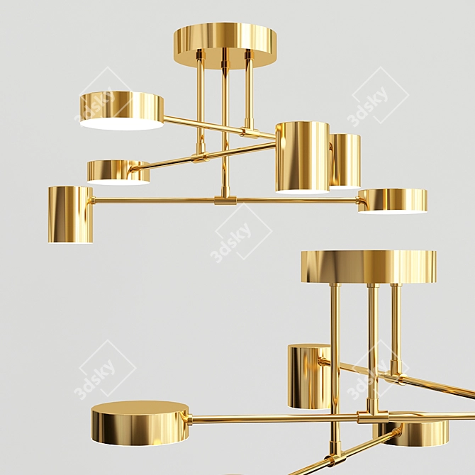 Sleek LED Ceiling Chandelier 3D model image 1