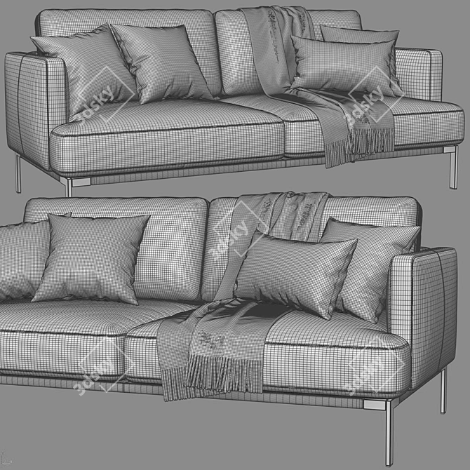 Natuzzi Estro 3042: Stylish Sofa for Modern Living 3D model image 4