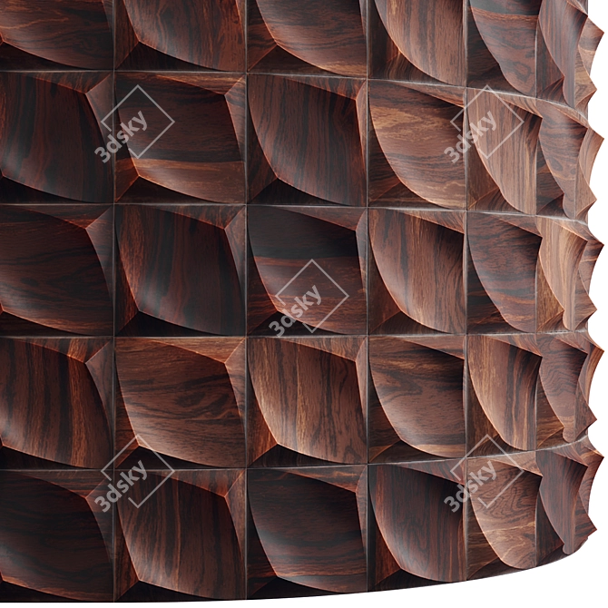 Wooden 3D Panel | PBR | 4K 3D model image 2