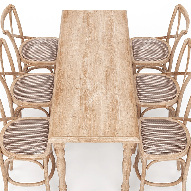 Elegant Bar Table and Stool Set 3D model image 2