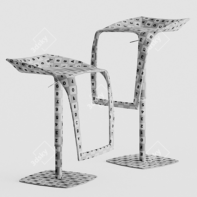 Elegant Leaf 2081 Bar Stool 3D model image 5
