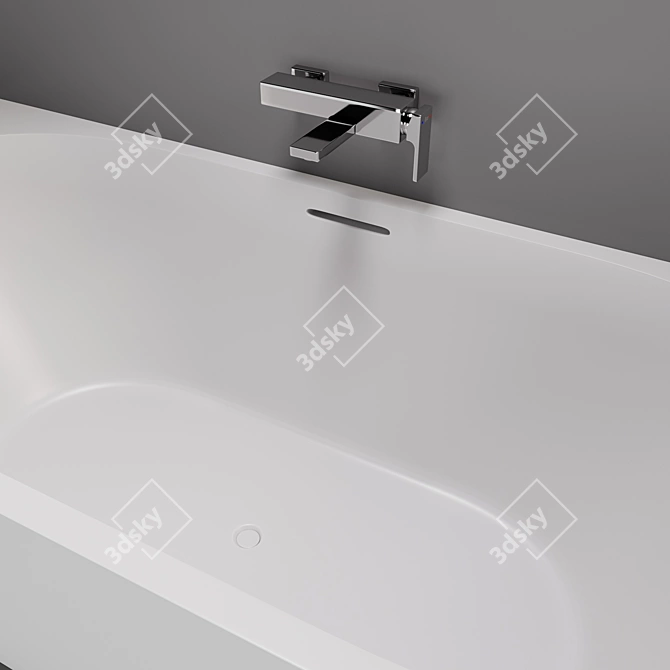 Abber AB9257-1.7: Sleek Acrylic Bathtub 3D model image 2