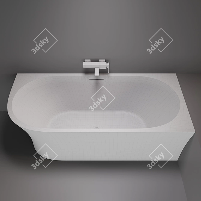 Abber AB9257-1.7: Sleek Acrylic Bathtub 3D model image 3