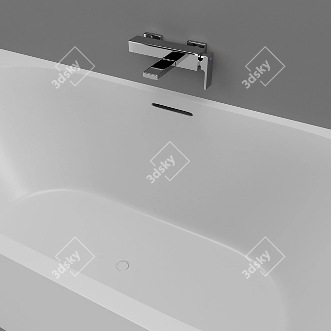 Abber AB9257-1.7: Sleek Acrylic Bathtub 3D model image 5