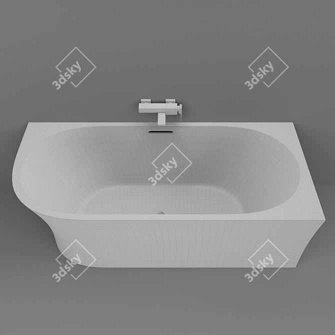 Abber AB9257-1.7: Sleek Acrylic Bathtub 3D model image 6