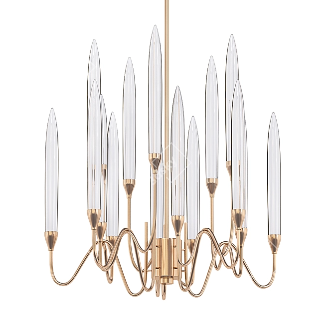 Modern Candle-Shaped Chandelier 3D model image 1