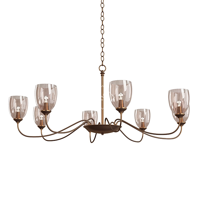 Oval 8-Arm Chandelier: Elegant Illumination Masterpiece 3D model image 1