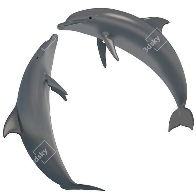 Title: Bottlenose Dolphin Figurines in Various Poses 3D model image 2