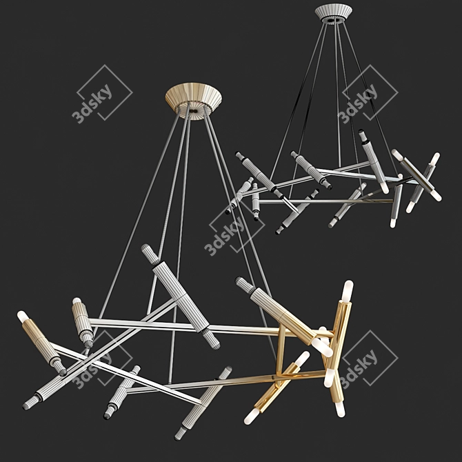 Minimalist Pendant Chandelier 3D model image 4