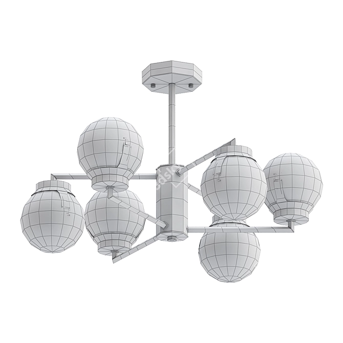 Industrial Creek Ceiling Chandelier 3D model image 2