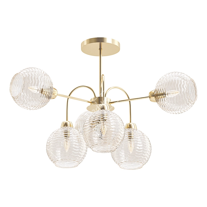 Elegant Glass Ceiling Chandelier 3D model image 1