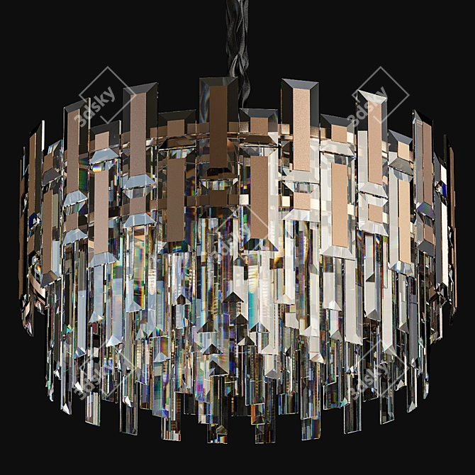 Elegant Crystal Pendant Chandelier 3D model image 1