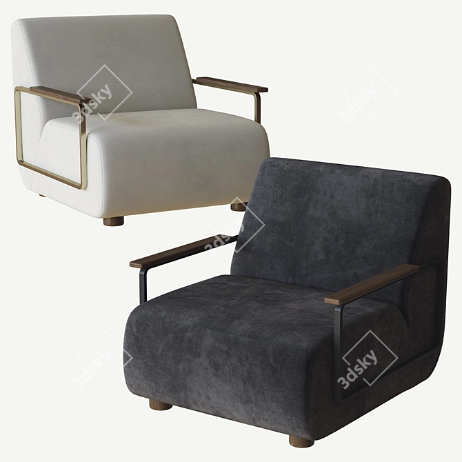 Modern Italian Design: Gin Armchair 3D model image 2