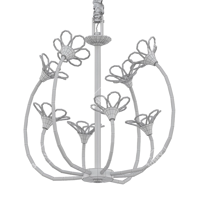 Floral Brass Chandelier: Dominica 3D model image 2