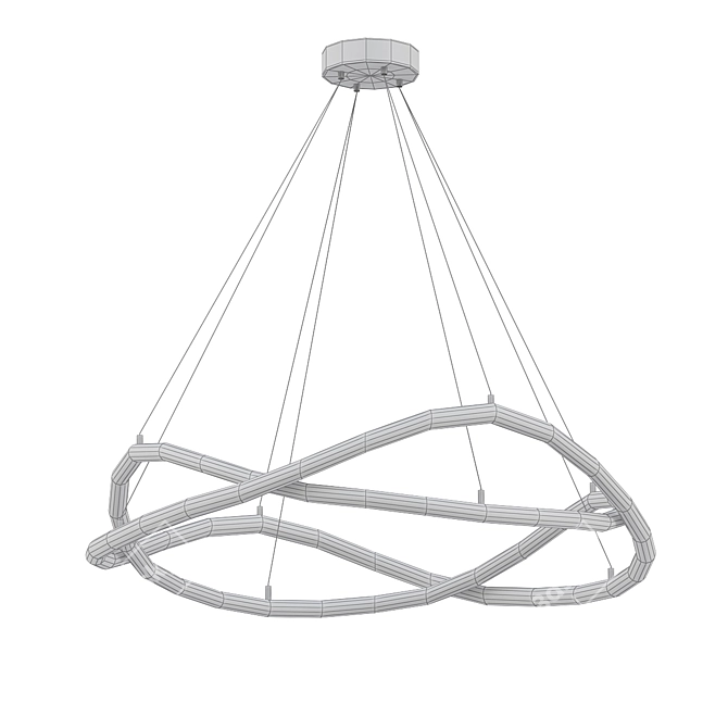 Wave of Style! Portal LED Hanging Chandelier 3D model image 2